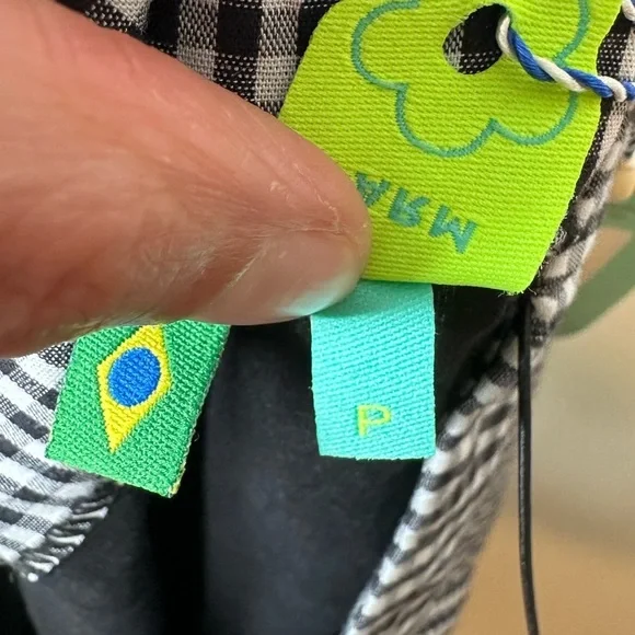 Farm Rio Black Gingham Ruffle Mini Dress Small - Picture 5 of 9